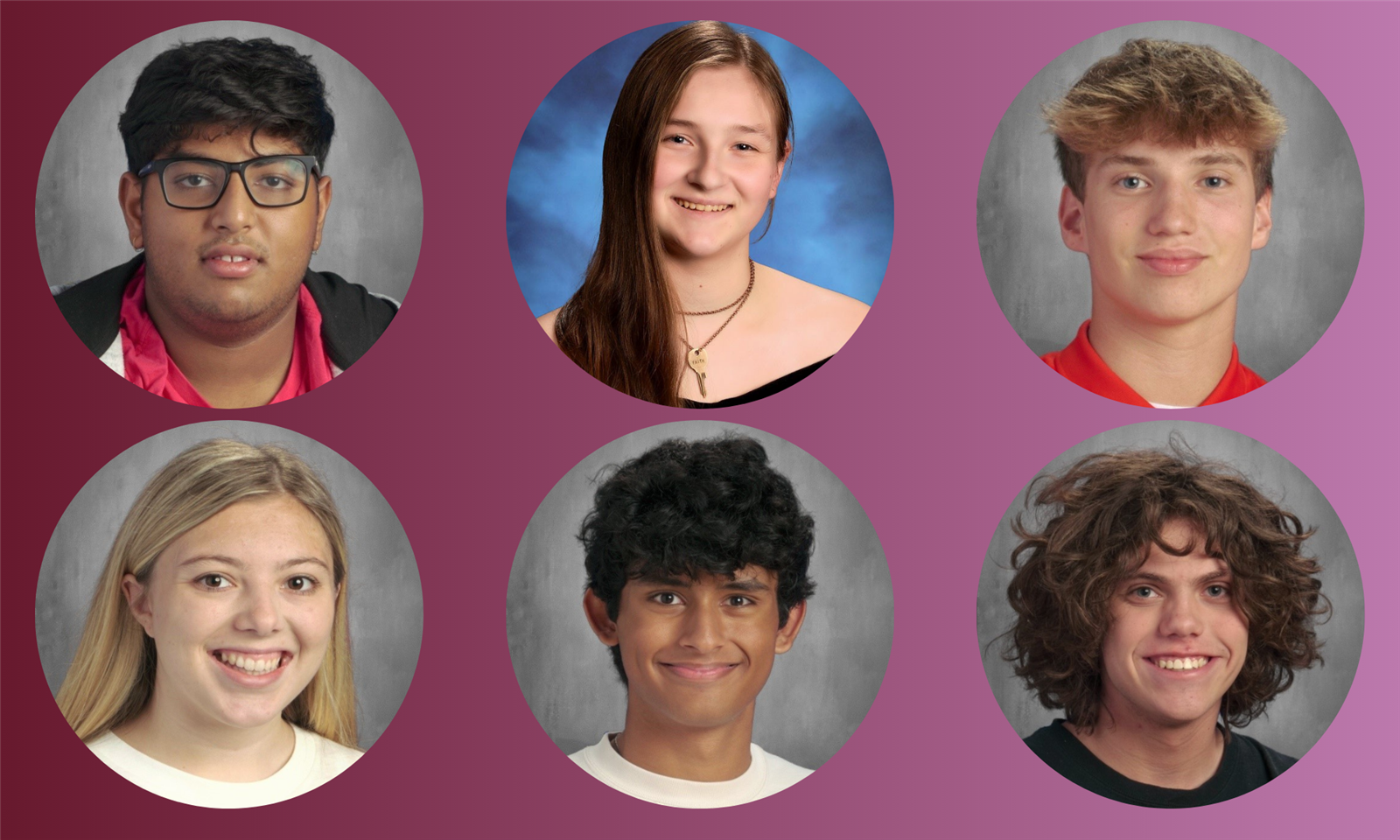 Six students smile